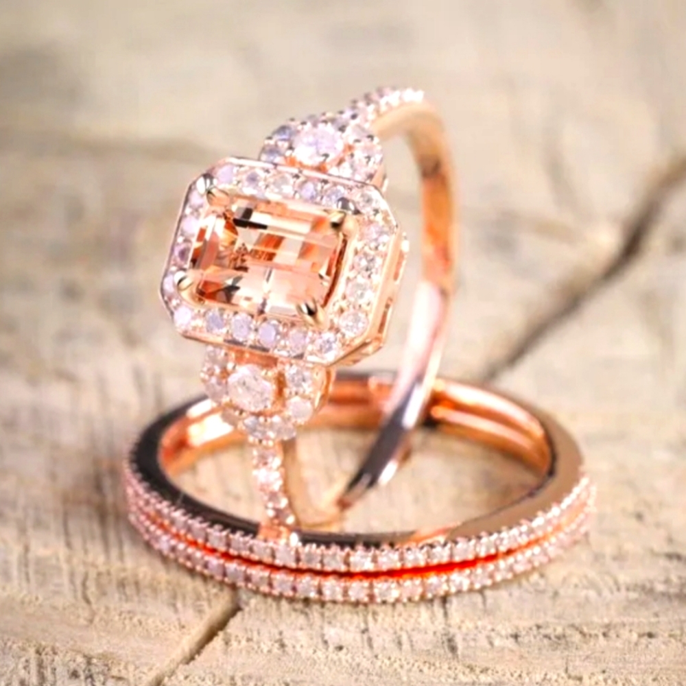 Gorgeous rose gold ring set